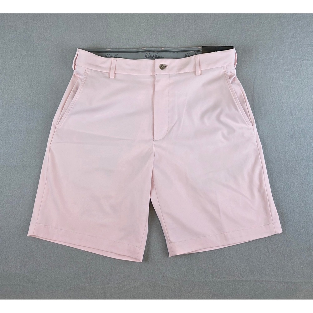 Walter Hagen Performance 11 Golf Shorts Men 32 Pink Flat Front Athletic Comfort